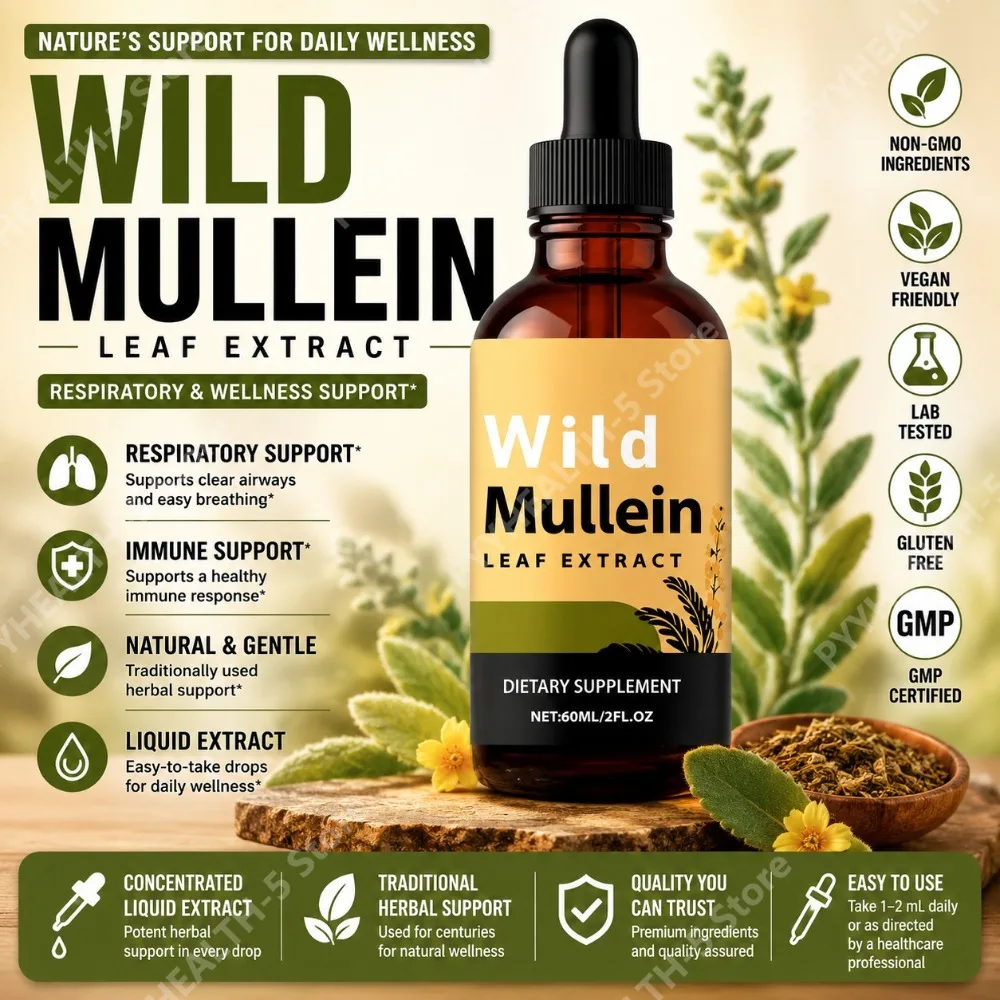 Herbal Wellness Liquid - Tetes Daun Mullein Liar dengan Jahe,
