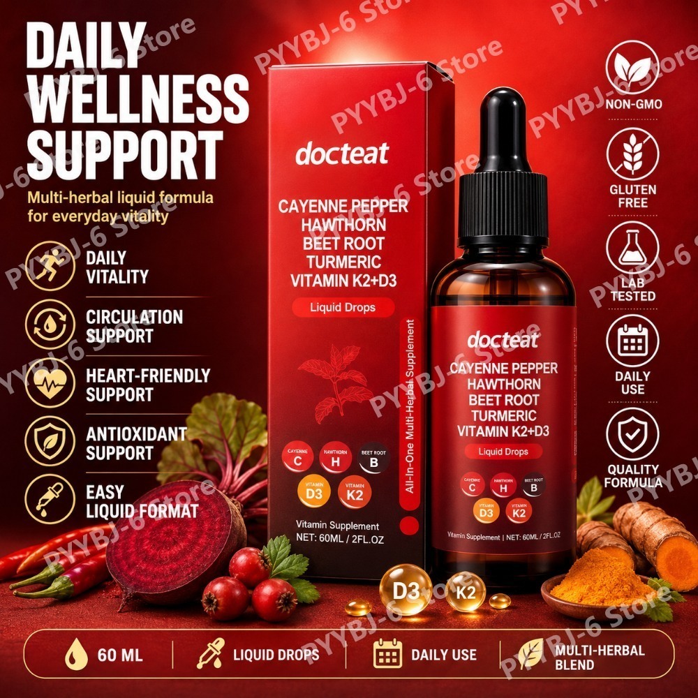 Herbal Wellness Liquid - Tetes Cairan Cabai Cayenne dengan Hawthorn,