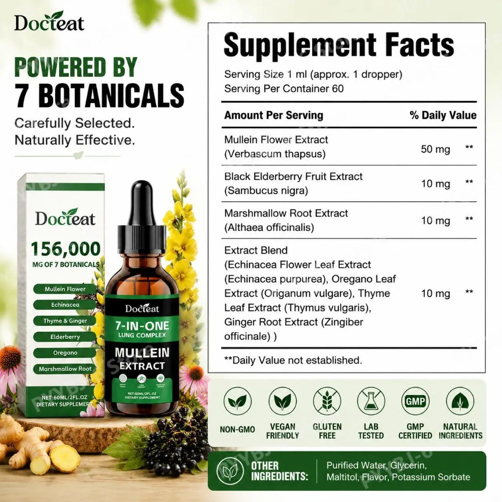 Docteat 7-in-1 Mullein Extract - Herbal Wellness Liquid ulasan dan harga